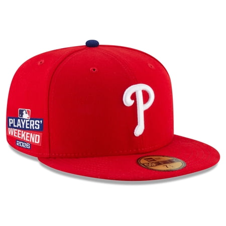 Men's New Era Red Philadelphia Phillies 2026 Players' Weekend Authentic Collection 59FIFTY Fitted Hat