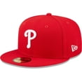 thumbnail image 1 of Men's New Era Red Philadelphia Phillies White Logo 59FIFTY Fitted Hat, 1 of 5