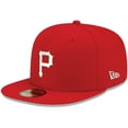 thumbnail image 1 of Men's New Era Red Pittsburgh Pirates White Logo 59FIFTY Fitted Hat, 1 of 6