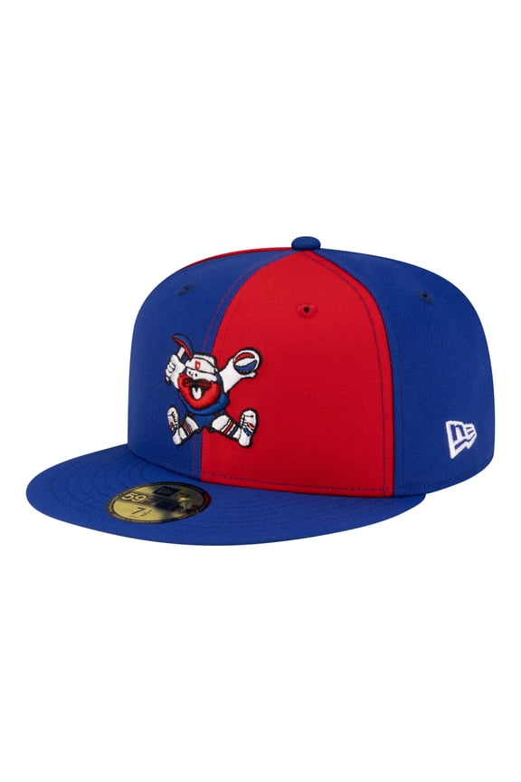 Men's New Era  Red/Royal Denver Nuggets 80s Throwback Pinwheel 59FIFTY Fitted Hat
