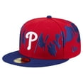 thumbnail image 1 of Men's New Era Red/Royal Philadelphia Phillies Retro Pattern 59FIFTY Fitted Hat, 1 of 6