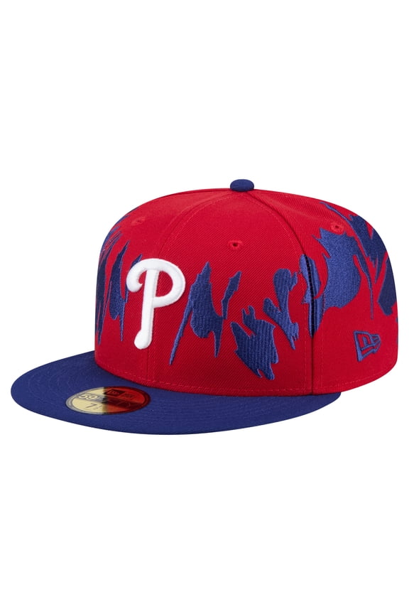 Men's New Era Red/Royal Philadelphia Phillies Retro Pattern 59FIFTY Fitted Hat