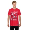thumbnail image 1 of Men's New Era Red St. Louis Cardinals  Oversized Throwback Distressed T-Shirt, 1 of 4