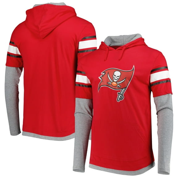 Men's New Era Red Tampa Bay Buccaneers Long Sleeve Hoodie T-Shirt
