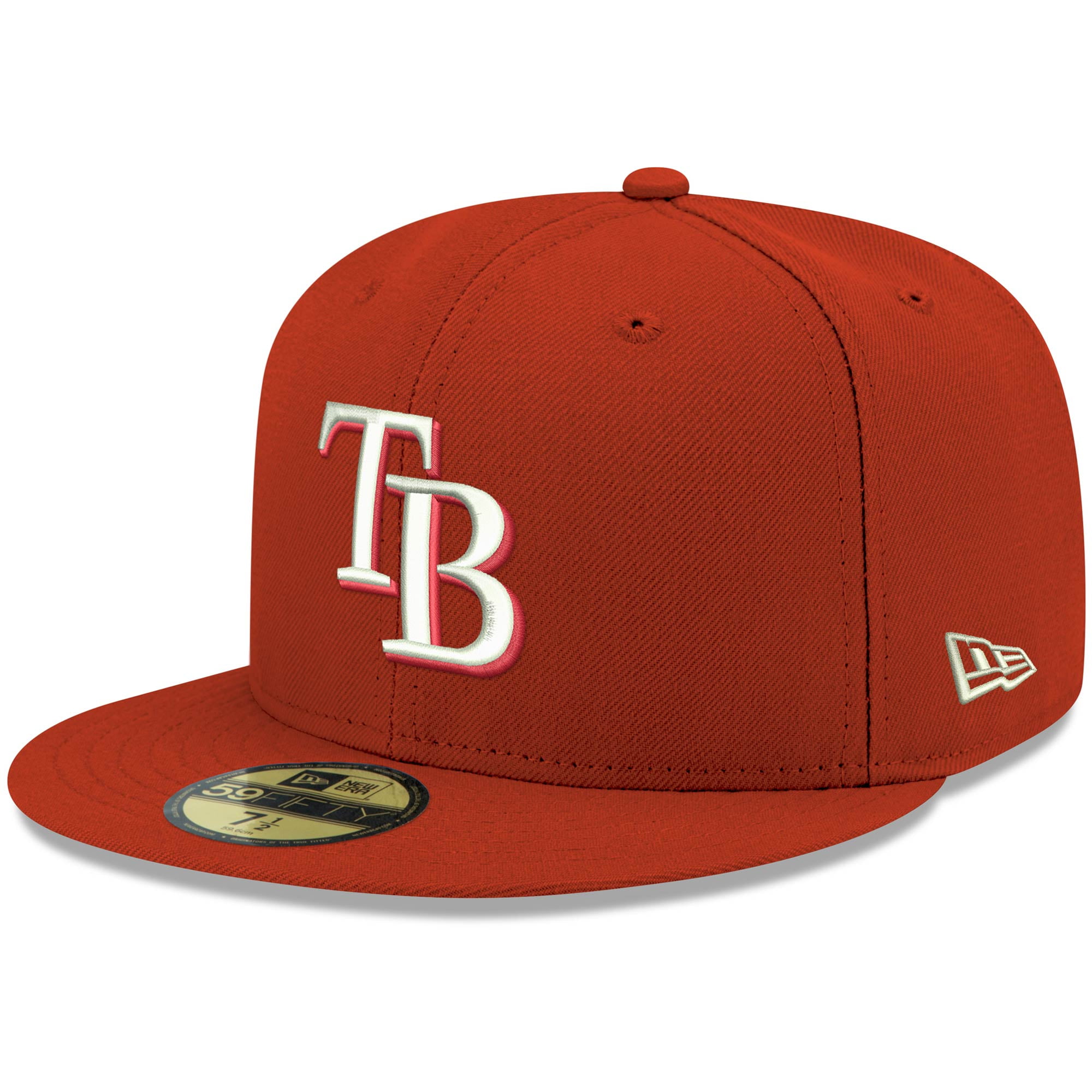 Men's New Era Red Tampa Bay Rays White Logo 59FIFTY Fitted Hat 