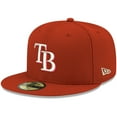 thumbnail image 1 of Men's New Era Red Tampa Bay Rays White Logo 59FIFTY Fitted Hat, 1 of 6