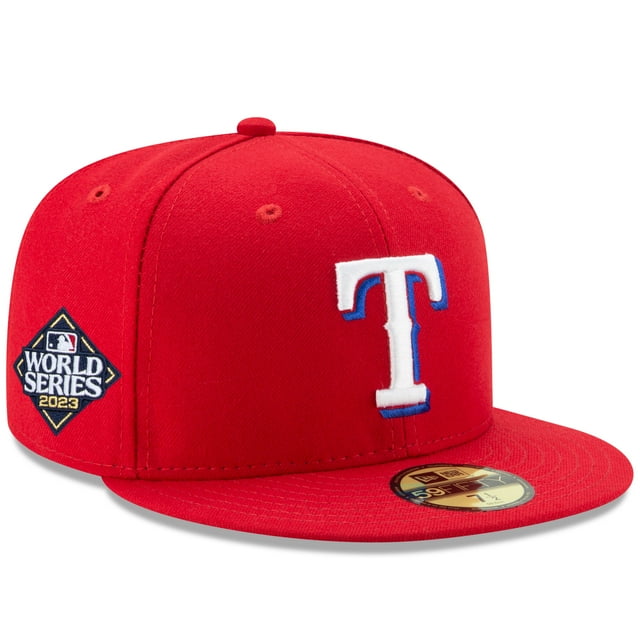 Men's New Era Red Texas Rangers 2023 World Series Side Patch 59FIFTY
