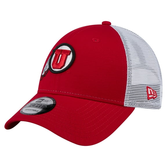 Men's New Era Red Utah Utes Trucker 9FORTY Adjustable Hat
