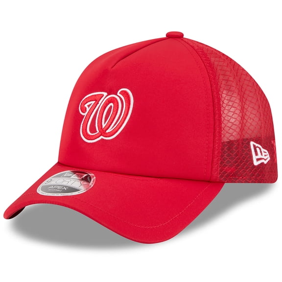 Men's New Era Red Washington Nationals 2026 Batting Practice Alternate Apex 9FORTY Adjustable Hat