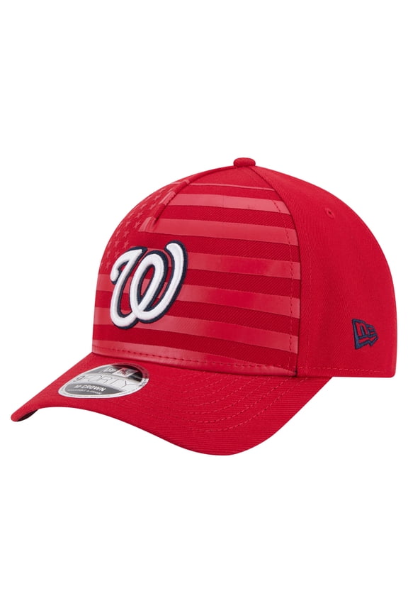 Men's New Era Red Washington Nationals American Flag 9FORTY M-Crown A-Frame Adjustable Hat