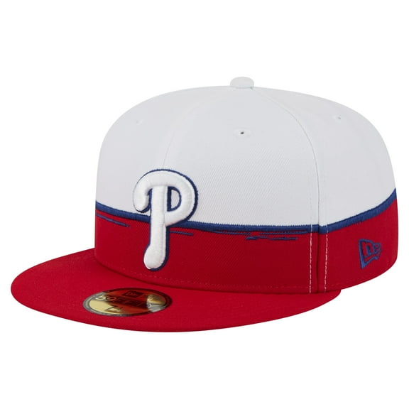 Men's New Era  Red/White Philadelphia Phillies Paint Stroke 59FIFTY-Fitted Hat