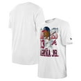 thumbnail image 1 of Men's New Era Ronald Acu-a Jr. White Atlanta Braves Caricature T-Shirt, 1 of 3