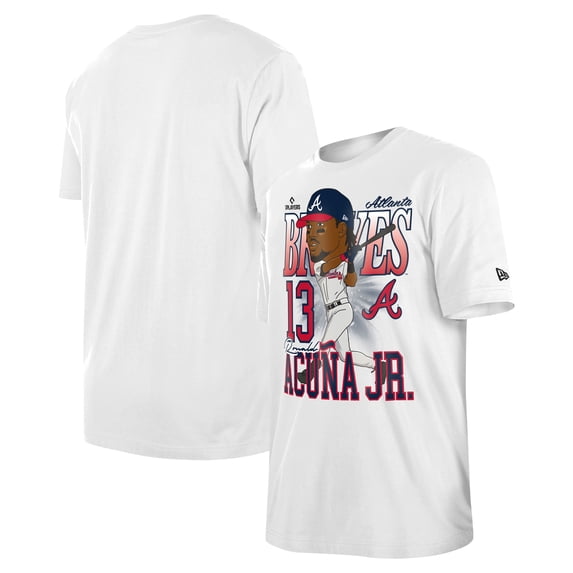 Men's New Era Ronald Acu-a Jr. White Atlanta Braves Caricature T-Shirt