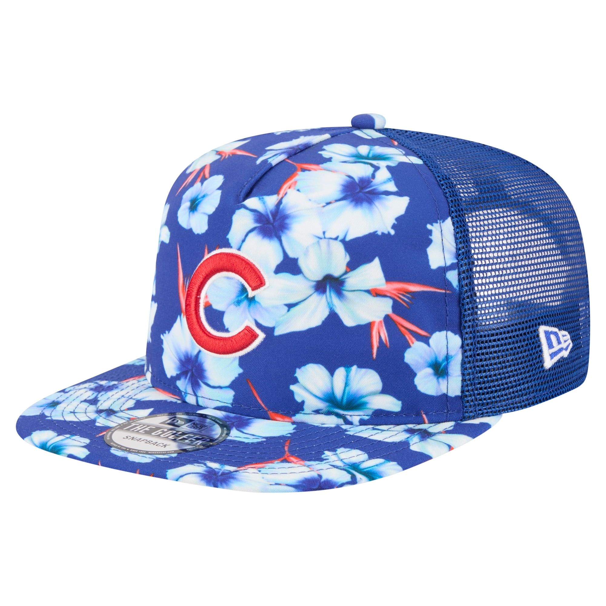 Men's New Era Royal Chicago Cubs Adventure Pattern Golfer Trucker ...