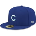 thumbnail image 1 of Men's New Era Royal Chicago Cubs White Logo 59FIFTY Fitted Hat, 1 of 6