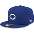 thumbnail image 1 of Men's New Era Royal Cincinnati Reds White Logo 59FIFTY Fitted Hat, 1 of 6