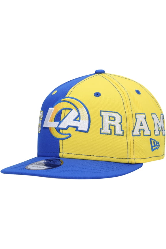 Men's New Era Royal/Gold Los Angeles Rams Team Split 9FIFTY Snapback Hat