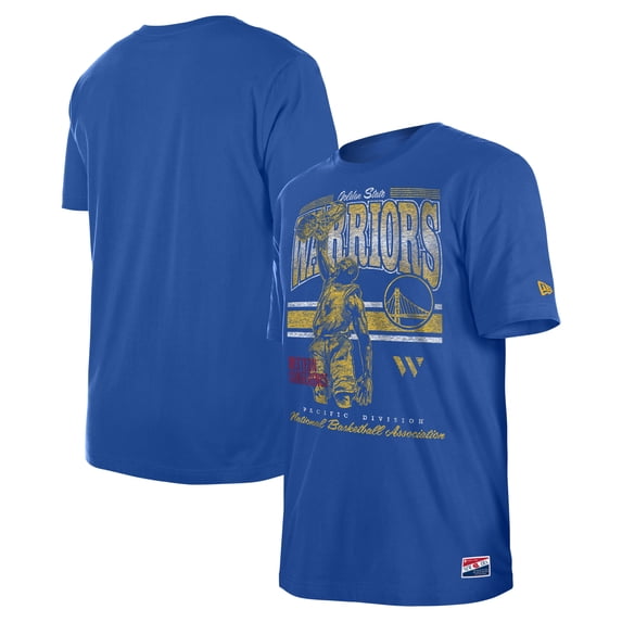 Men's New Era Royal Golden State Warriors Enzyme Wash Oversized T-Shirt