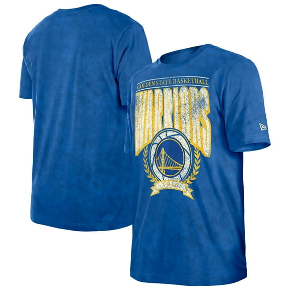 Men's New Era  Royal Golden State Warriors Throwback Vintage Boxy Mineral Wash T-Shirt
