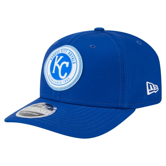Men's New Era Royal Kansas City Royals Circle Patch 9SEVENTY Stretch-Snap Hat
