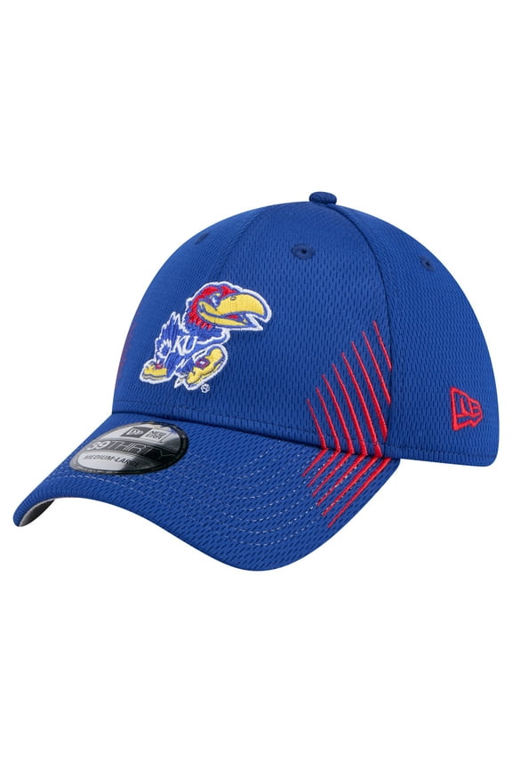 Men's New Era Royal Kansas Jayhawks Active Slash Sides 39THIRTY Flex Hat