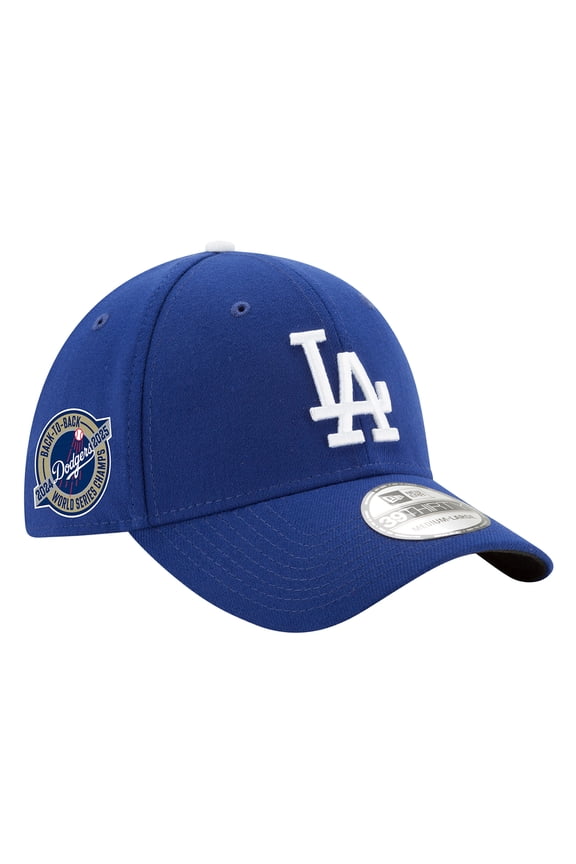 Men's New Era Royal Los Angeles Dodgers 2024/25 Back-to-Back Champions Circle Side Patch 39THIRTY Flex Hat