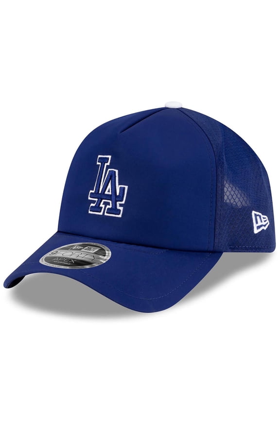 Men's New Era Royal Los Angeles Dodgers 2026 Batting Practice Apex 9FORTY Adjustable Trucker Hat