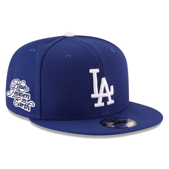 Men's New Era Royal Los Angeles Dodgers Blue Heaven On Earth Script Patch 9FIFTY Snapback Hat