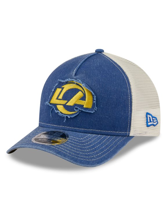 Men's New Era Royal Los Angeles Rams Fan 9FORTY A-Frame Trucker Adjustable Hat