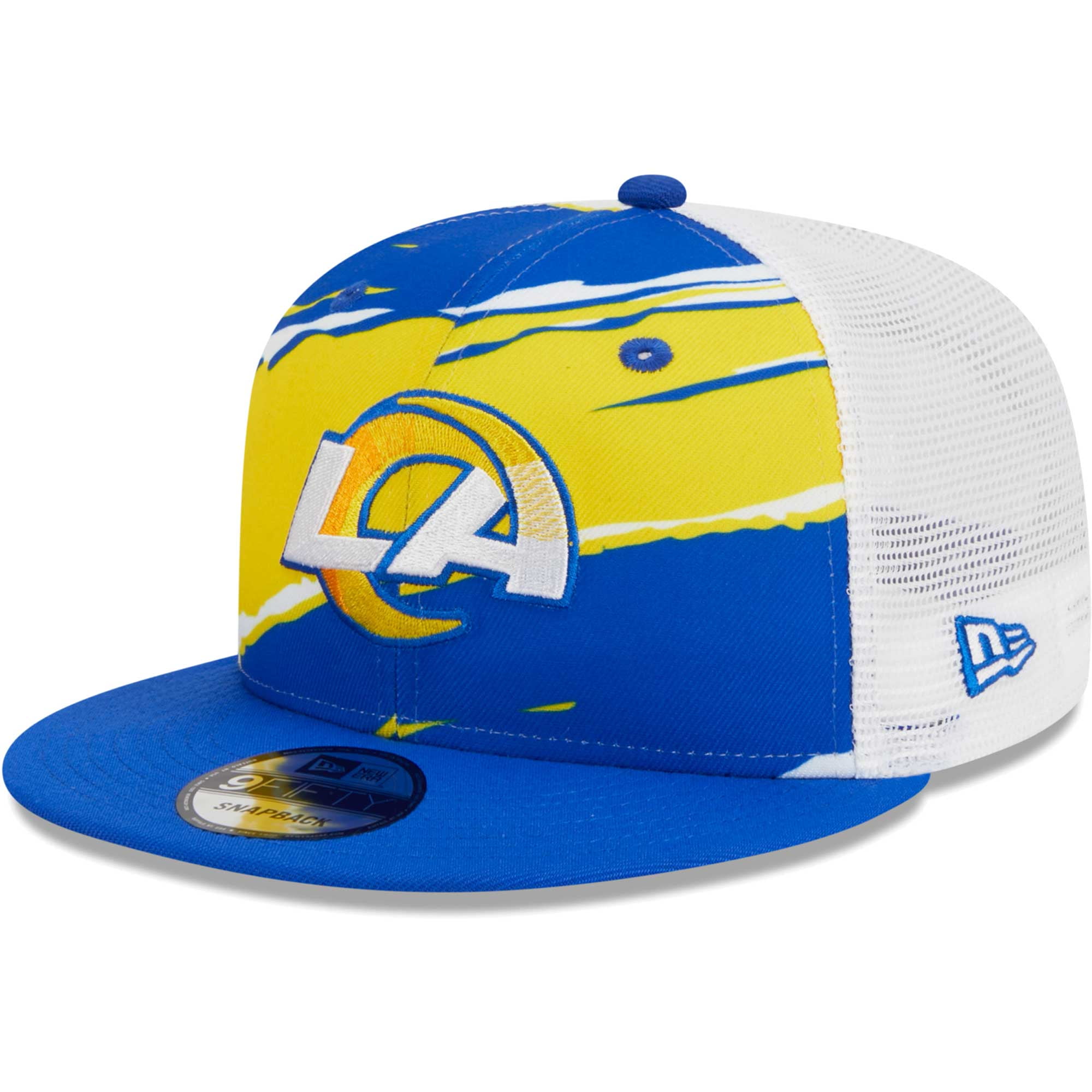 Men's New Era Royal Los Angeles Rams Tear Trucker 9FIFTY Snapback