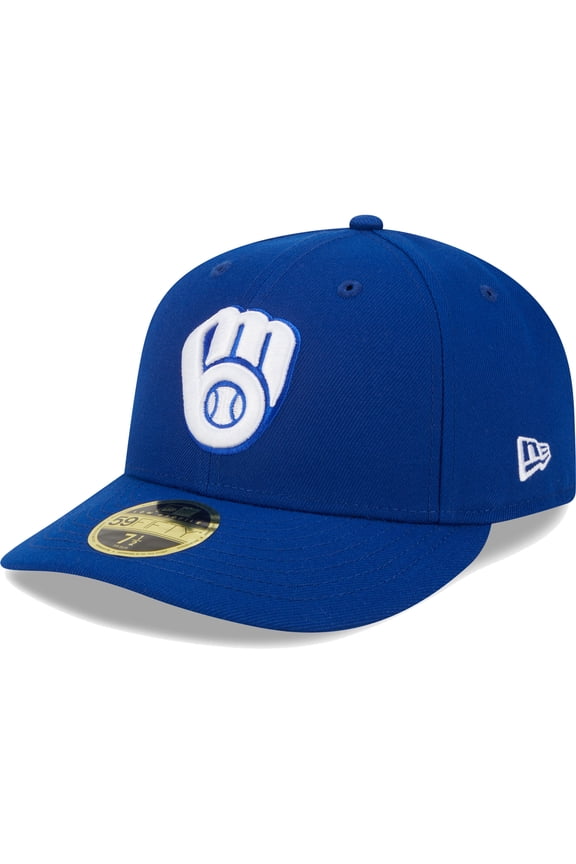 Men's New Era  Royal Milwaukee Brewers White Logo-Low Profile 59FIFTY Fitted Hat