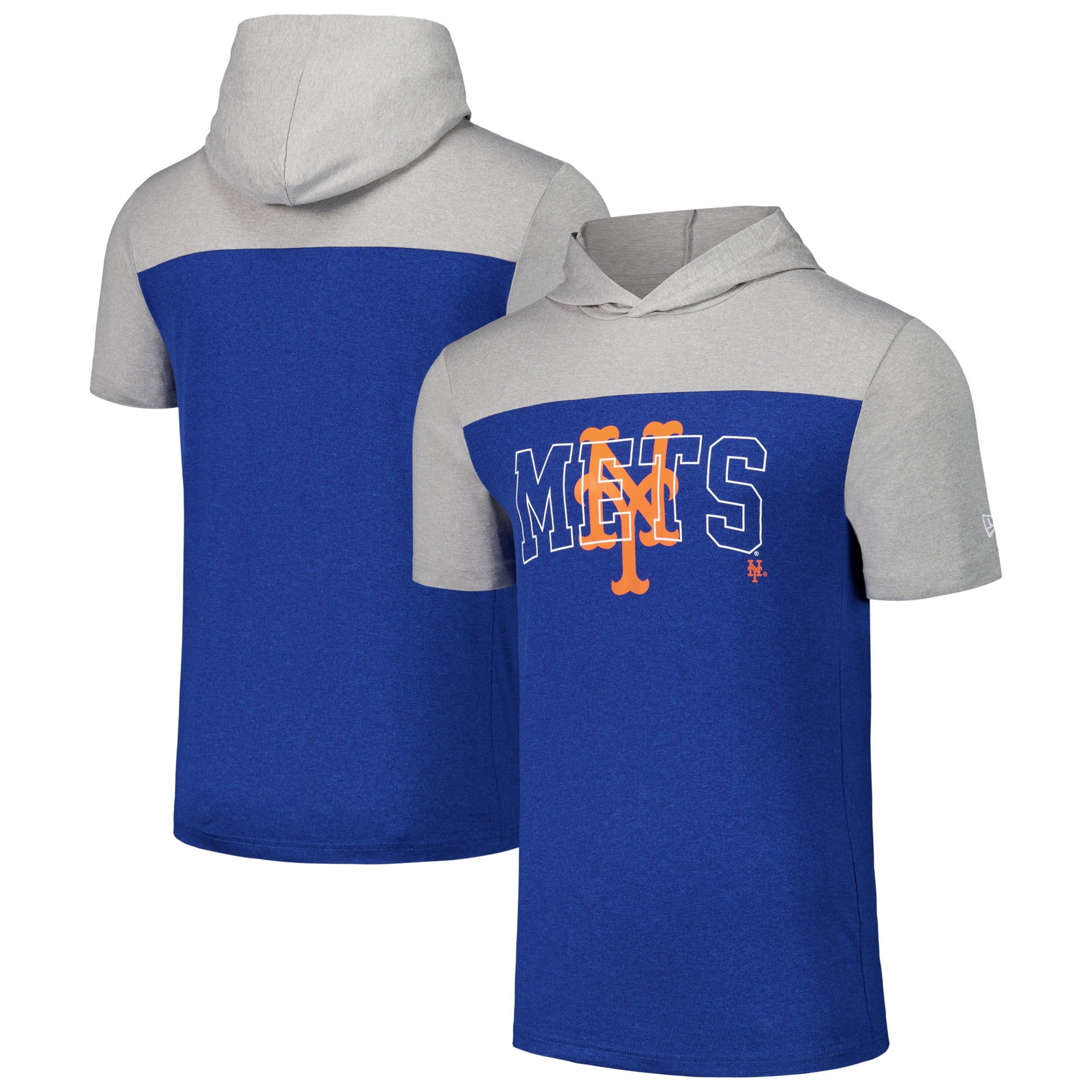 Men's New Era Royal New York Mets Active Brushed Hoodie T-Shirt