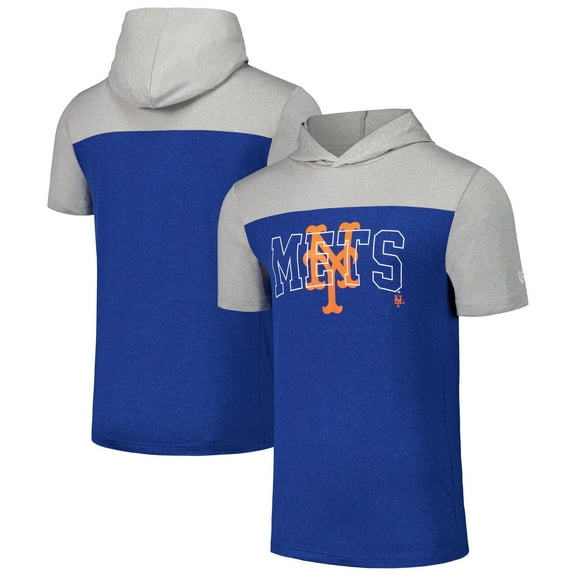Men's New Era Royal New York Mets Active Brushed Hoodie T-Shirt