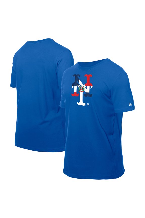 Men's New Era Royal New York Mets Dominican Republic Flag Logo T-Shirt