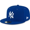 thumbnail image 1 of Men's New Era Royal New York Yankees White Logo 59FIFTY Fitted Hat, 1 of 6