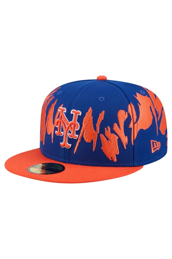 Men's New Era Royal/Orange New York Mets Retro Pattern 59FIFTY Fitted Hat