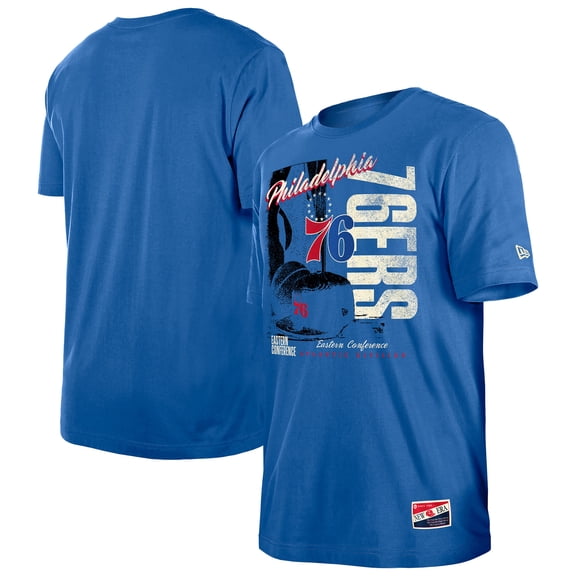 Men's-New Era Royal Philadelphia 76ers Distressed Throwback Vintage Color Pack T-Shirt