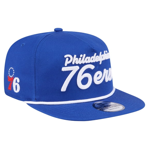 Men's New Era Royal Philadelphia 76ers Team Text Golfer Snapback Hat