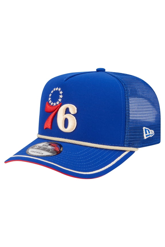 Men's New Era Royal Philadelphia 76ers Vintage Team Rope A-Frame 9FIFTY Snapback Hat