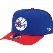 Mens New Era Royal/Red Philadelphia 76ers 80s Throwback A-Frame 9FIFTY Snapback Hat