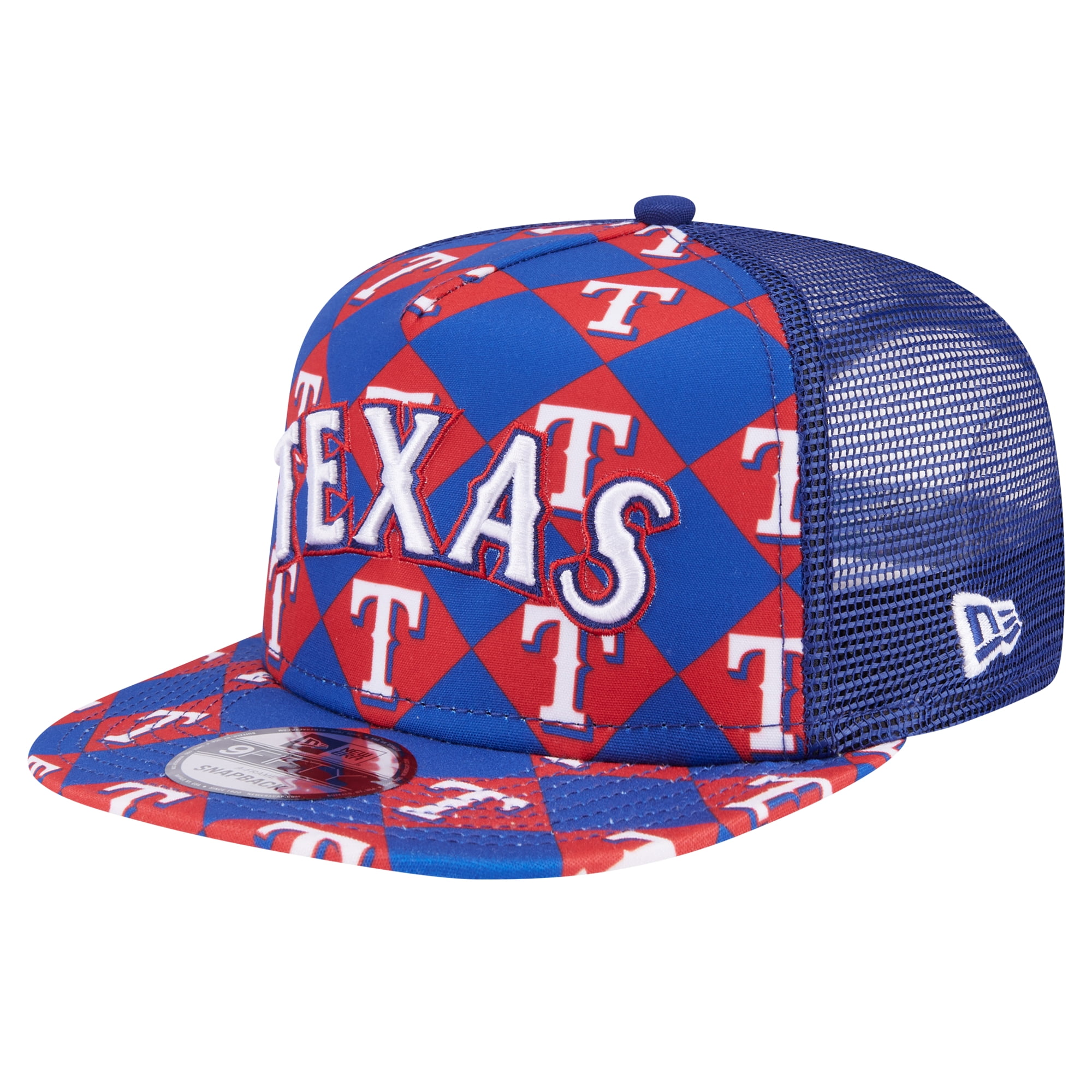 Men's New Era Royal Texas Rangers Seeing Diamonds A-Frame Trucker ...