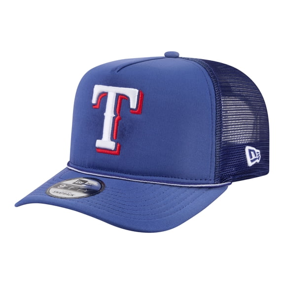 Men's New Era  Royal Texas Rangers Worn A-Frame 9FIFTY Trucker Snapback Hat