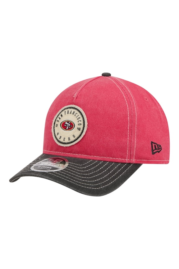 Men's New Era Scarlet/Black San Francisco 49ers 9FORTY Felt A-Frame Adjustable Hat