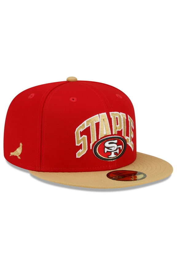 Men's New Era Scarlet/Gold San Francisco 49ers NFL x Staple Collection 59FIFTY Fitted Hat