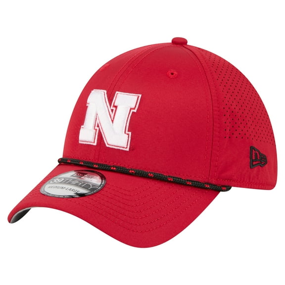 Men's New Era  Scarlet Nebraska Huskers Rope 39THIRTY Flex Hat