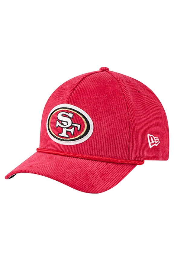 Men's New Era Scarlet San Francisco 49ers Cord Corduroy 9FORTY A-Frame Adjustable Hat
