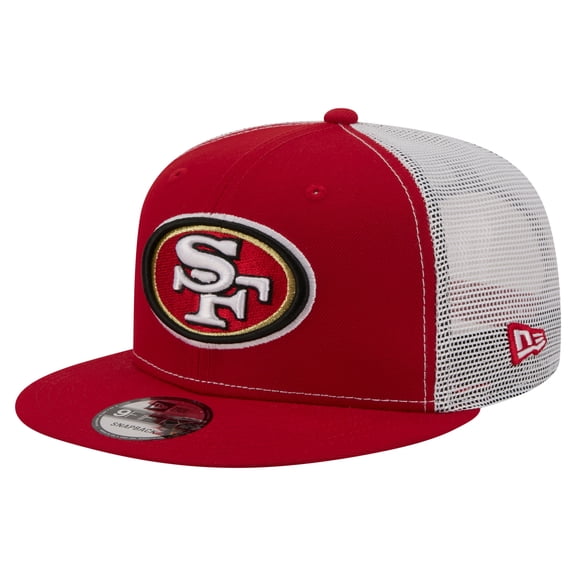 Men's New Era Scarlet San Francisco 49ers Core Team 9FIFTY Trucker Snapback Hat