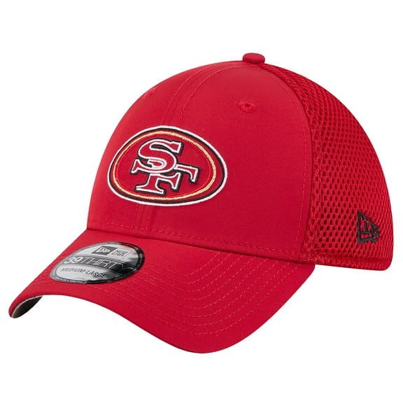 Men's New Era  Scarlet San Francisco 49ers Outline 39THIRTY Flex Hat