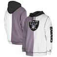 thumbnail image 1 of Men's New Era  Silver/White Las Vegas Raiders Third Down Split Raglan Pullover Hoodie, 1 of 3