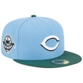 thumbnail image 1 of Men's New Era  Sky Blue/Cilantro Cincinnati Reds 1988 MLB All-Star Game 59FIFTY Fitted Hat, 1 of 5